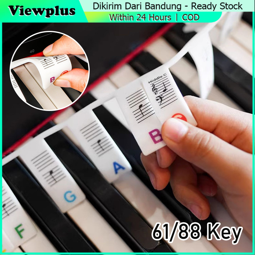 61/88 Key Sticker Tuts Piano Keyboard Stiker Label Tuts Piano Reuseable Silicone