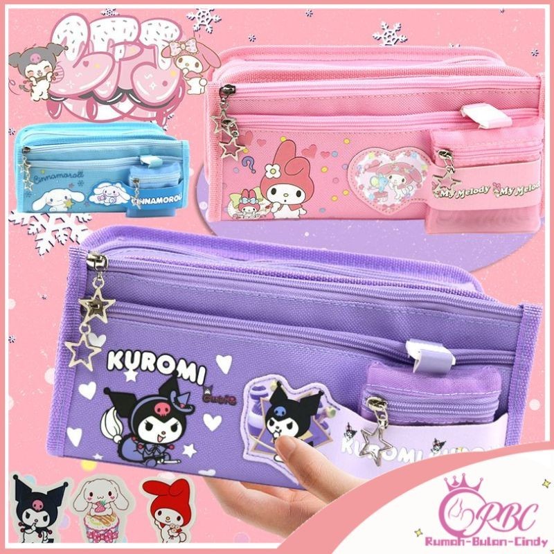 

【Penjual Lokal】Kuromi Tas Pensil Kapasitas Besar + Dompet Koin Kotak Pensil Melody Lucu Tas Pensil Cinnamoroll Kotak Penyimpanan Alat Tulis Siswa Multifungsi