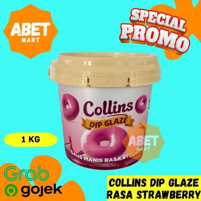 

Collins Dip Glaze Rasa Stroberi 1Kg - 1 Kg Strawberry Pink Colins Toples Ember Saus Manis Donat Celupan Olesan Roti Kue