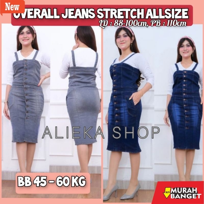 Jumpsuit Wanita Kekinian OVERALL ROK JEANS PREMIUM Standar dan Jumbo . ROK KODOK . BAJU KODOK WANITA