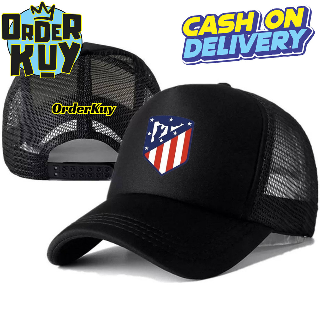 OrderKuy Topi Trucker ATLETICO MADRID - Topi Distro ATLETICO MADRID Logo - Topi ATLETICO MADRID Prem