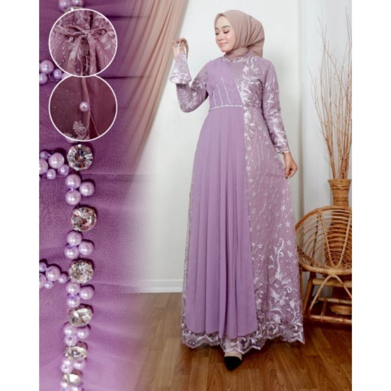 Gamis Brukat Terbaru Baju Wanita Jumbo Abaya Kebaya Dress Muslim  Camila Kamila Naila  Syari Remaja 