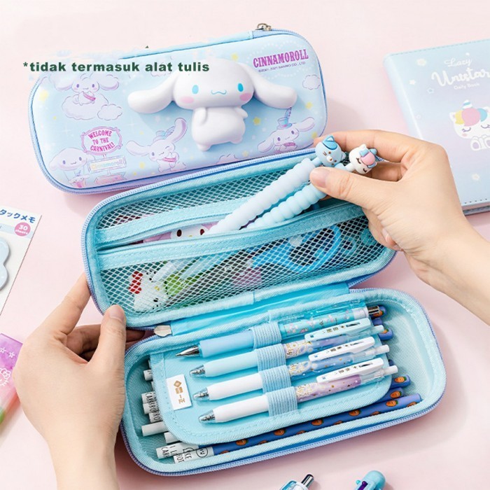 

✨LARIS✨ -Tempat Pensil Sanrio Squishy Cinnamoroll Kuromi Melody Kotak Pulpen - Kuromi 2 Tngkat
