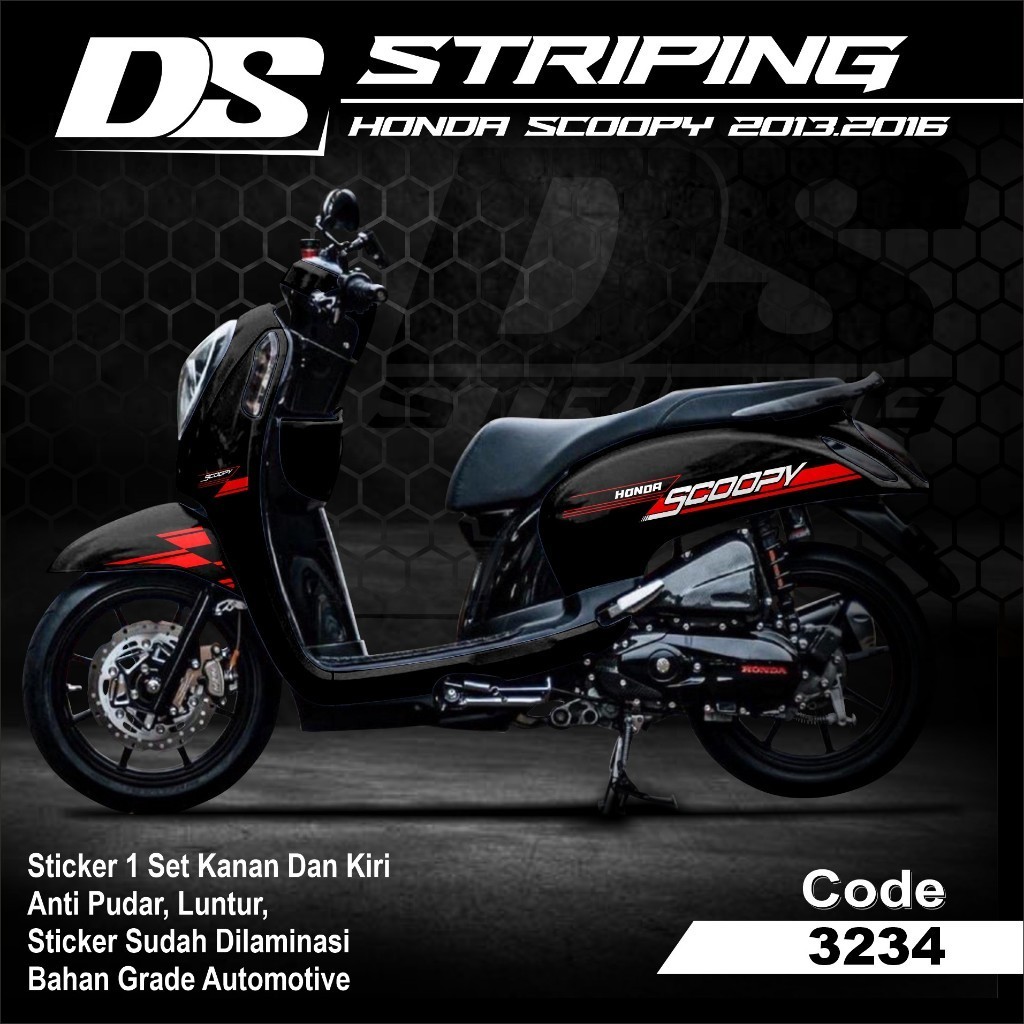 Stiker Striping Scoopy 2013 2014 2015 2016