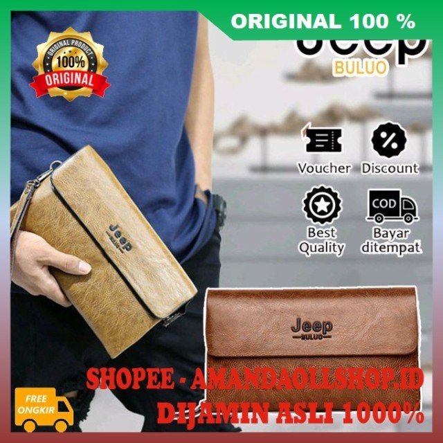 Dompet Clutch Jeep Handbag Premium Import Dompet Branded Pria Wanita Tas Tangan Premium 100% ASLI