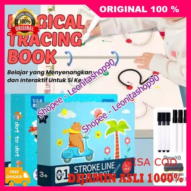 

Magical Tracking Book Magic Workbook Mainan Edukasi Belajar Yang Menyenangkan Dan Interaktif Untuk Si Kecil 100% ORI
