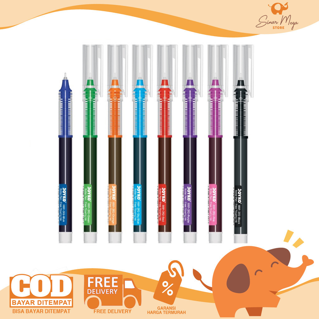 

Joyko Roller Pen RRP-392 Free Flowing Ink Pulpen Gel Warna 0.5mm Murah Berkualitas