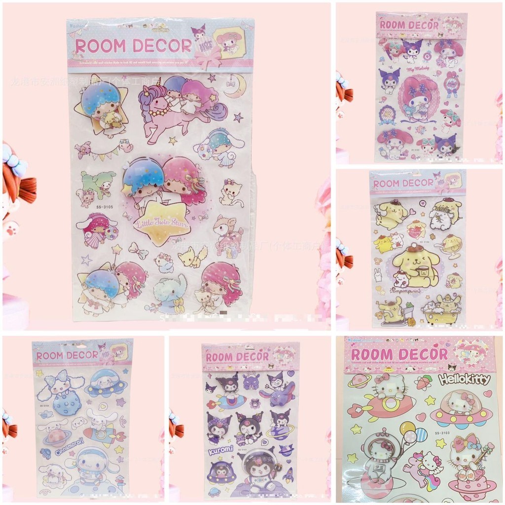 STIKER DINDING SANRIO WALLSTIKER DINDING STICKER CINAMOROLL STIKER SANRIO STIKER DINDING CINAMOROLL 