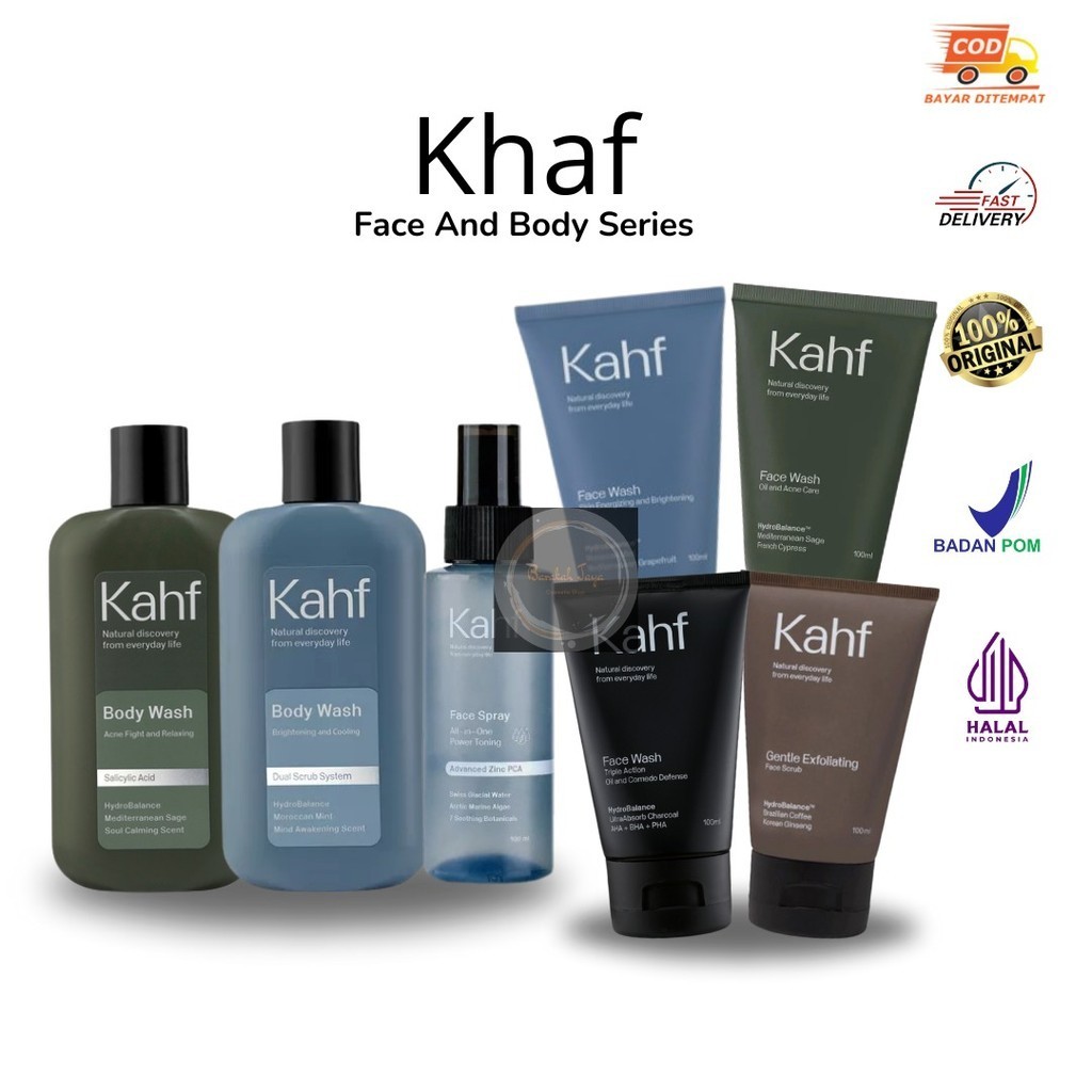 Kahf Face Wash 100ml | Kahf Body Wash 200ml | Face Spray 100ml