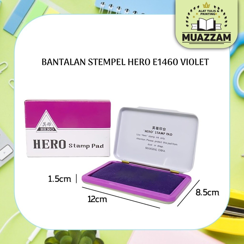 

Bantalan Stempel STAMP PAD HERO E1460 VIOLET Besar