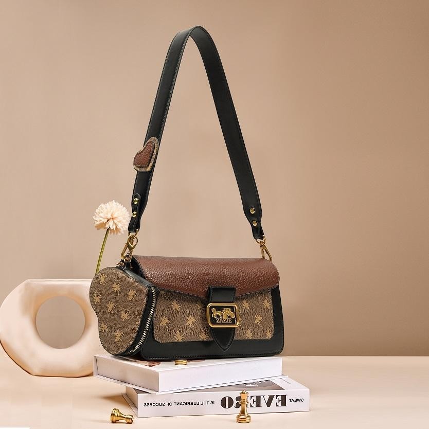 【ZAZIE】-(BL-3006)--Tas Selempang Wanita, Fashion, PU Leather