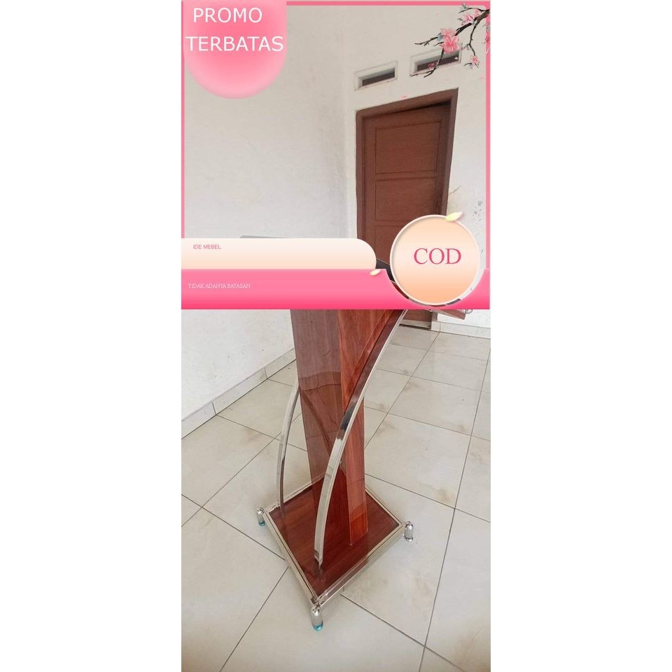 Podium Minimalis PM4 Stainless, Mimbar Masjid Minimalis Modern HPL, Podium Mushola Modern
