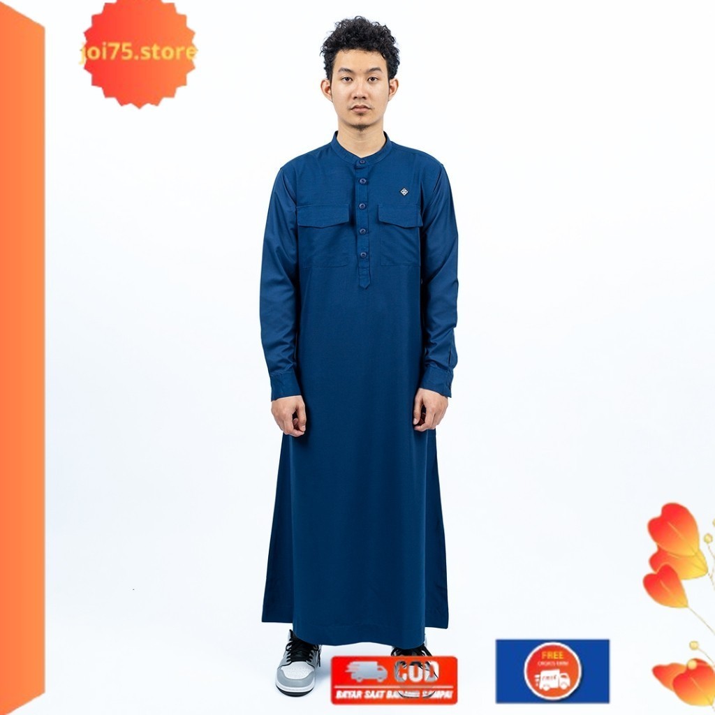 Terlaris ✨ -Hisyam Gamis Thobe Pria Lengan Panjang Mizan