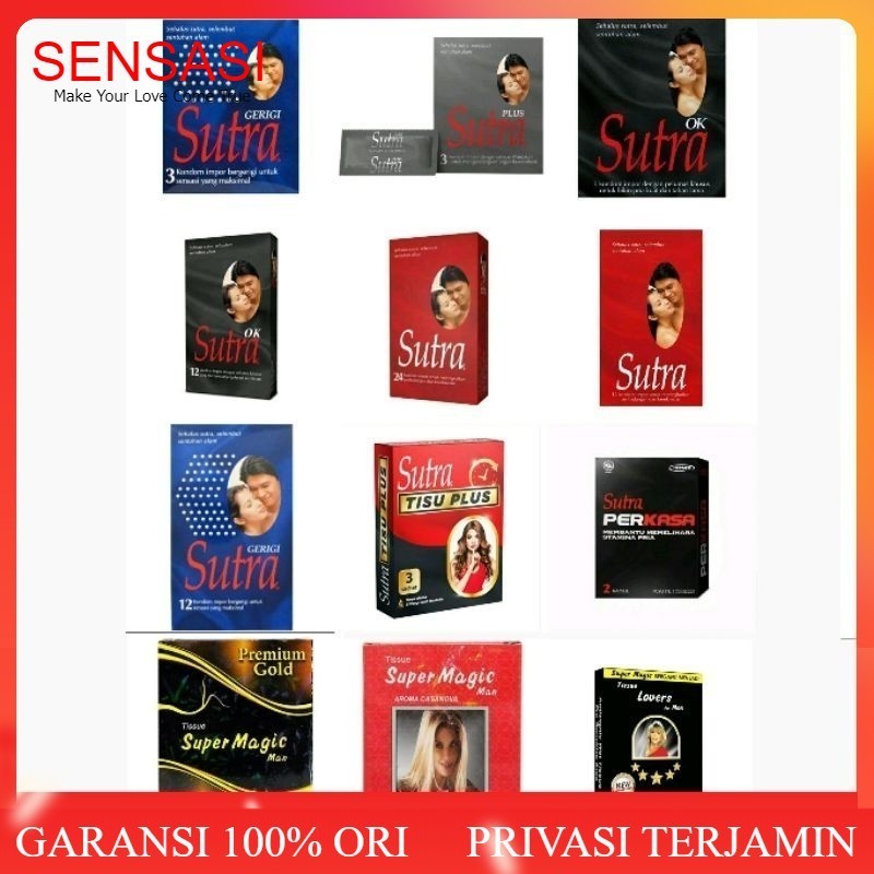 Kondom Sutra Plus Ok Gerigi Tisu Plus Tissue Magic  merah hitam SUTRA  003