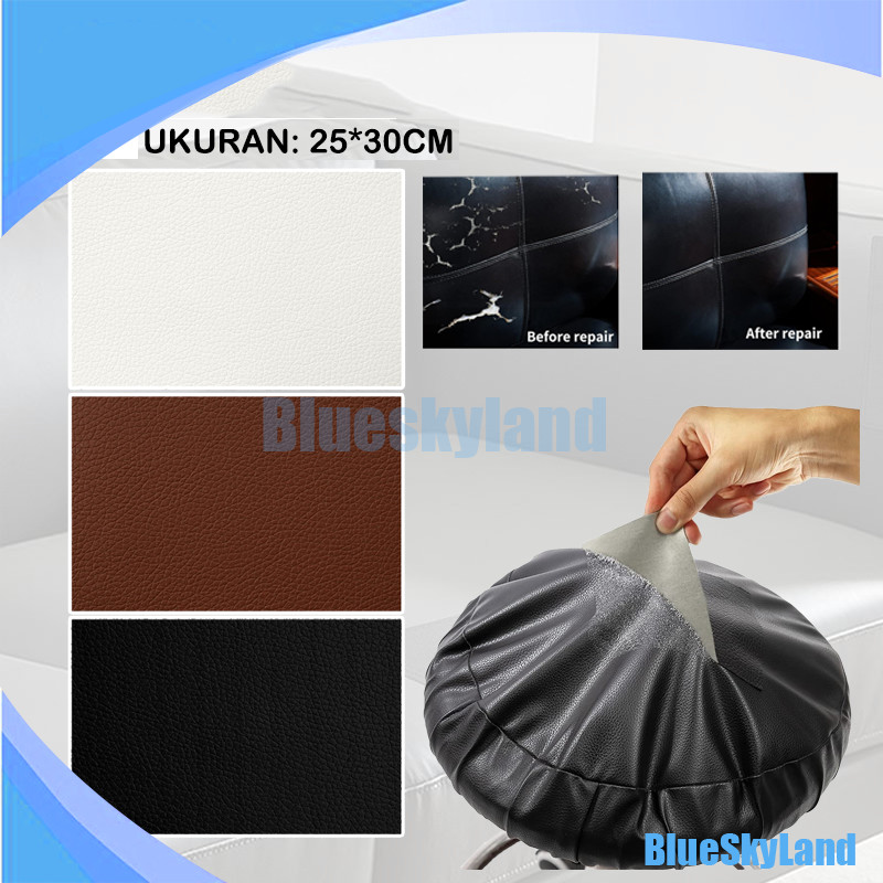 4PCS Kulit Sintetis Tambal Sofa Jok / Motor Mobil Stiker Praktis / Stiker Kulit Sintetis Untuk Tamba