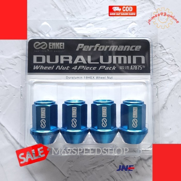 Bigsale✨ -ENKEI Duralumin Wheel Nut M12 x 1.5 (4pcs/pack) Baut Lugnut Enkei - Abu-abu, M12 x 1.5