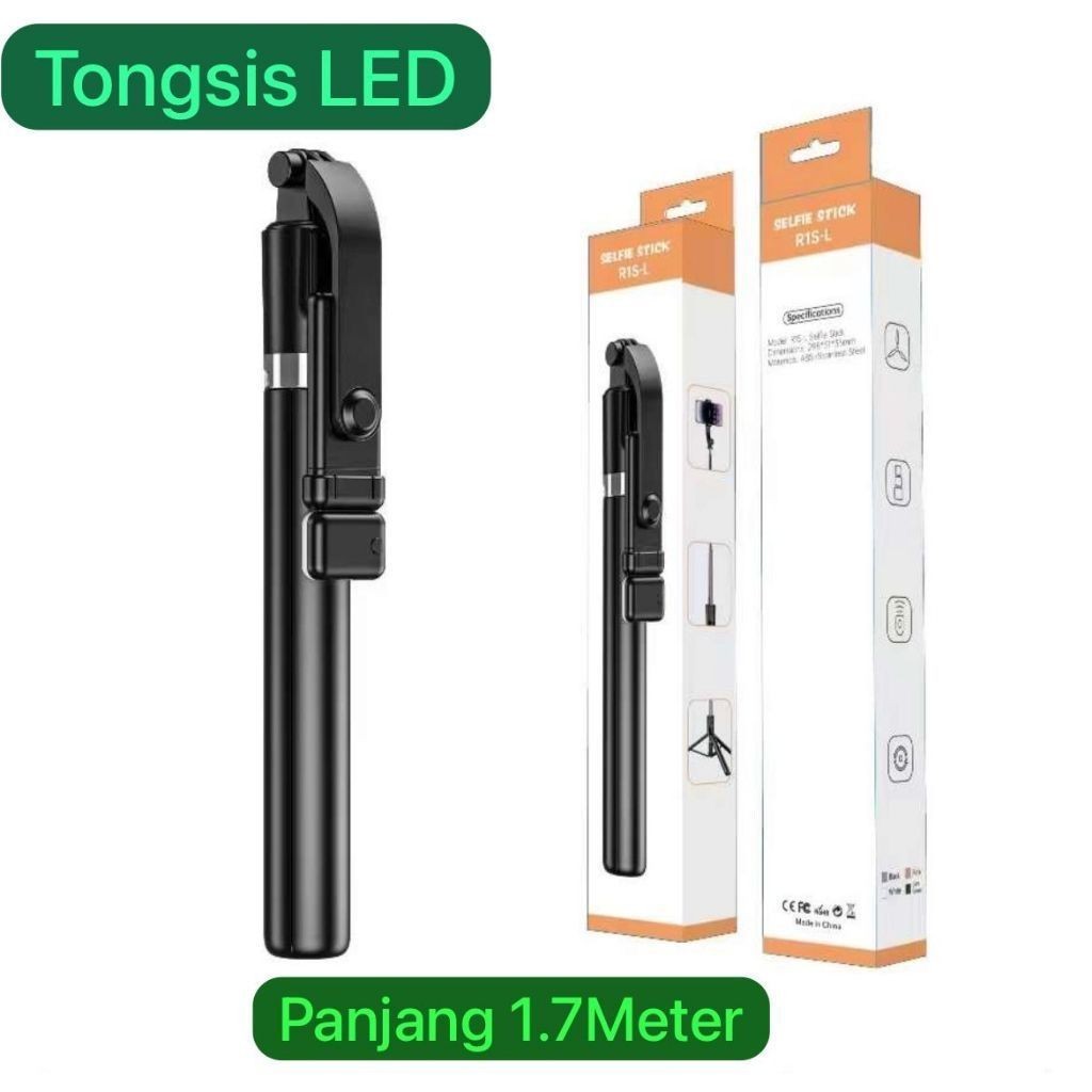 TONGSIS Bluetooth 3in1 R1S L LED 360° 1.7M / TONGSIS TRIPOD / TONGSIS 3 IN 1 / SELFIE STICK / TONGSI