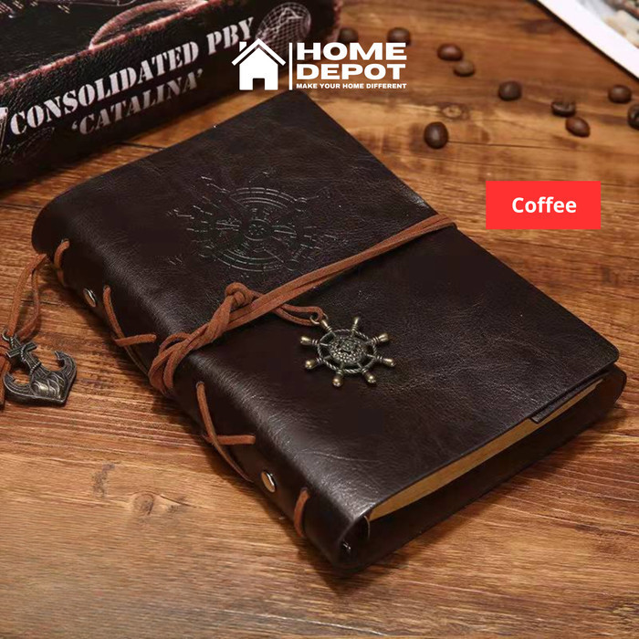 Buku Diary Aesthetic Binder Notebook Retro Unik Vintage Cover Kulit PU