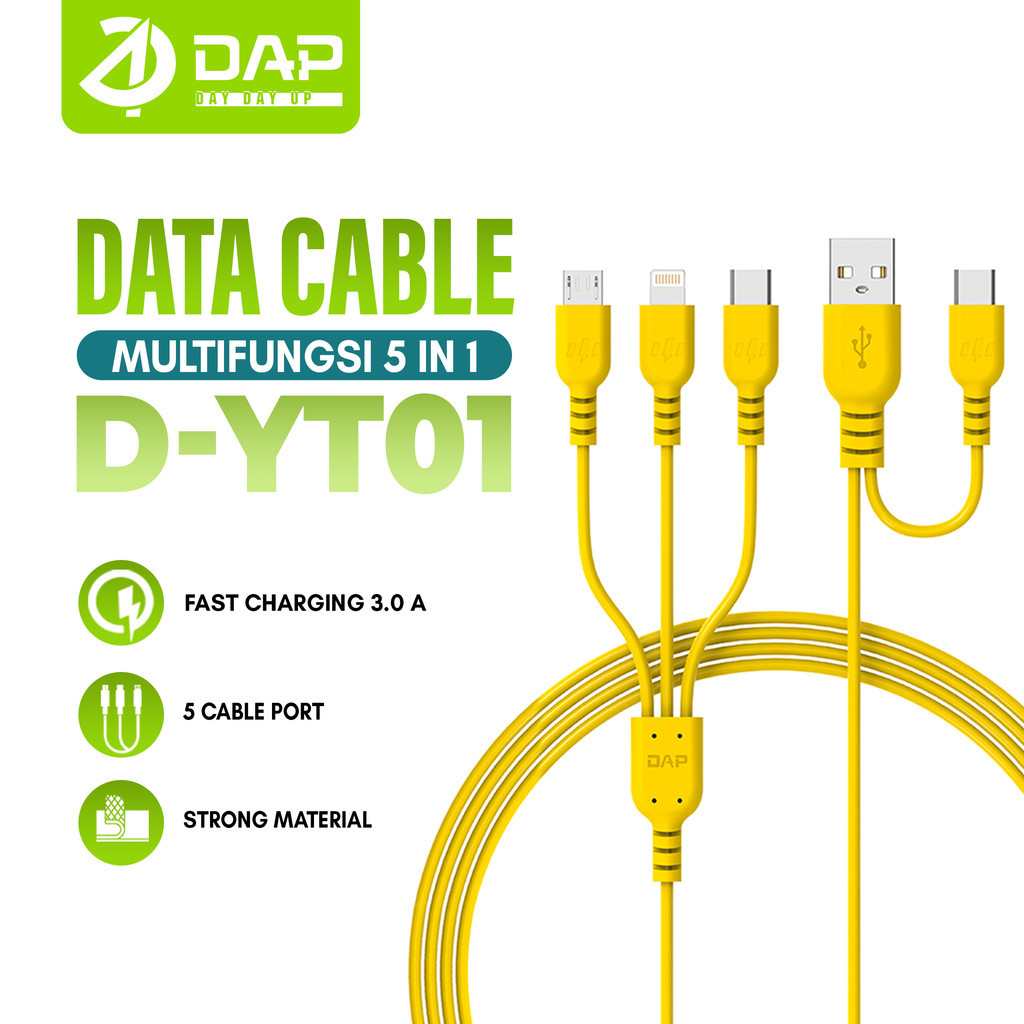 DAP Kabel Data Multi Fungsi 3 in1- USB+Type C interface input Fast Charging 3A D-YT01