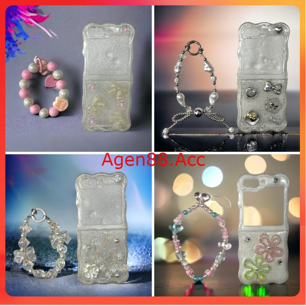 Case Gradasi Marble + Tali Gantungan Hp  [ SAMSUNG  Z Flip 3 / Z Flip 4  /  Z Flip 5 ] case corak sa