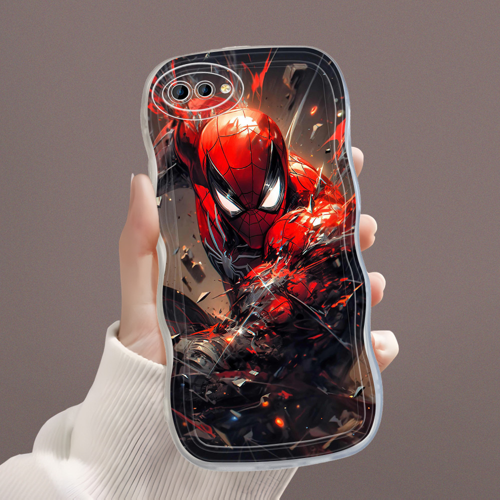 Casing Hp Untuk Realme C2 Softcase Handsome SpiderMan Phone Case Soft Cassing Cream Kesing