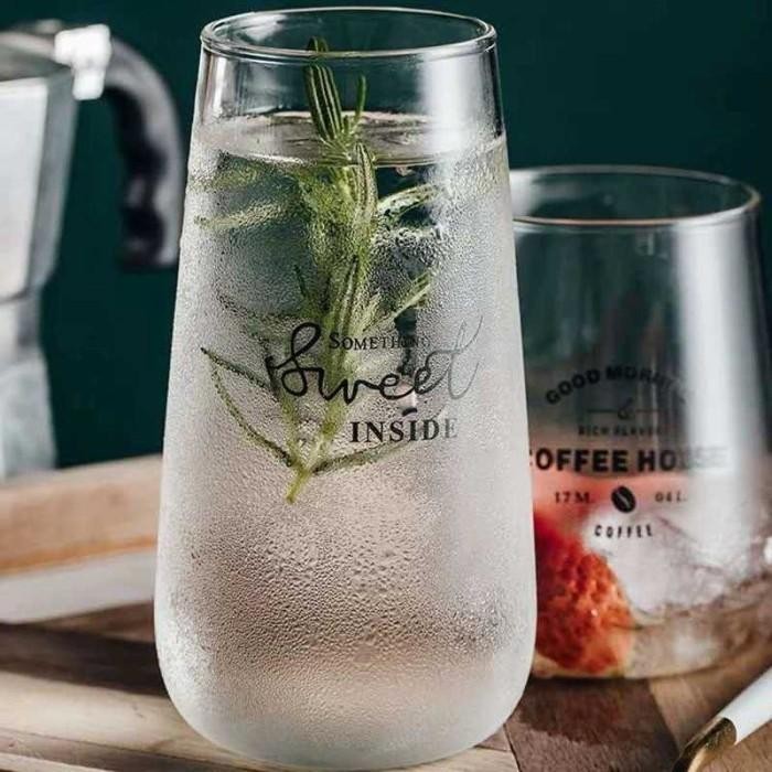 Gelas Kaca Kopi Cocktail Aesthetic Glass Sweet Inside 500ml