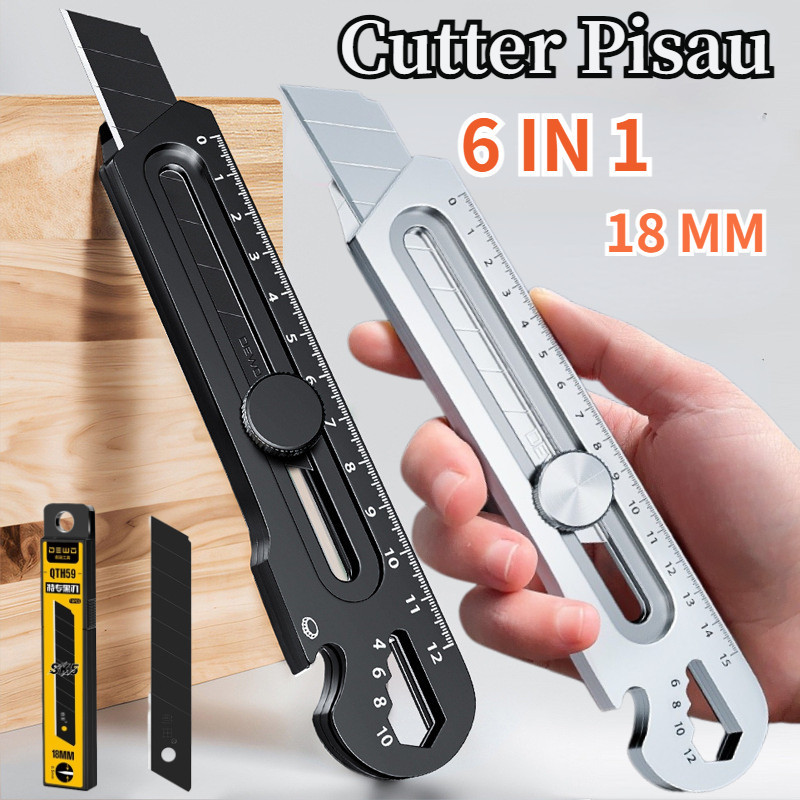 

Cutter Pisau 18mm / Cutter Multifungsi Stainless Steel / 6in1 Cutter Pisau / Cutter Pisau Pemotong Kertas / 10pc Pisau Set