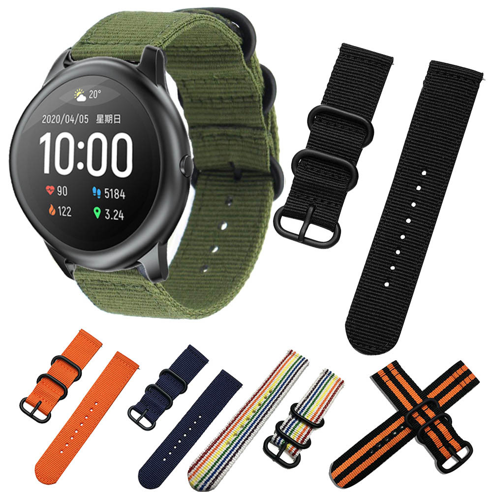 22 20mm nylon Wat   Strap For Xiaomi haylou solar ls05 / For Garmin Vivoactive 4 3 wristband wat  ba