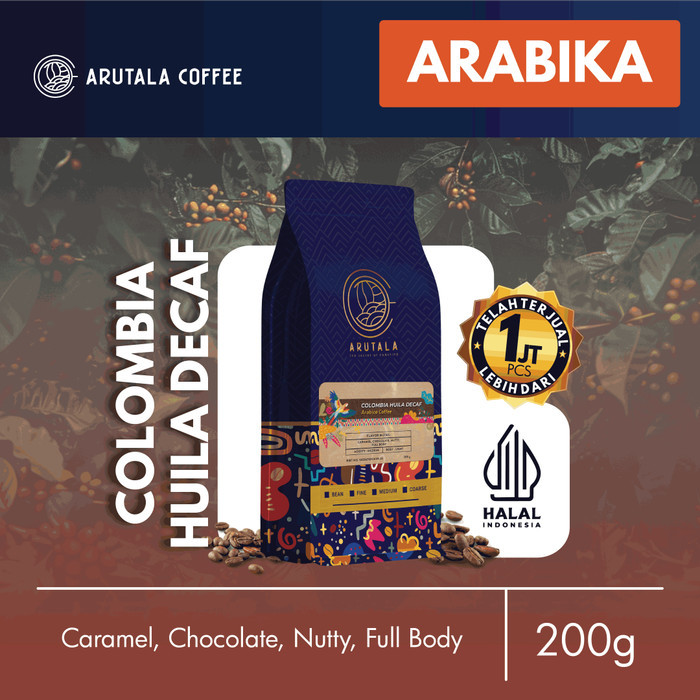 

ARUTALA Kopi Colombia Decaf Arabika 200 gram - Biji