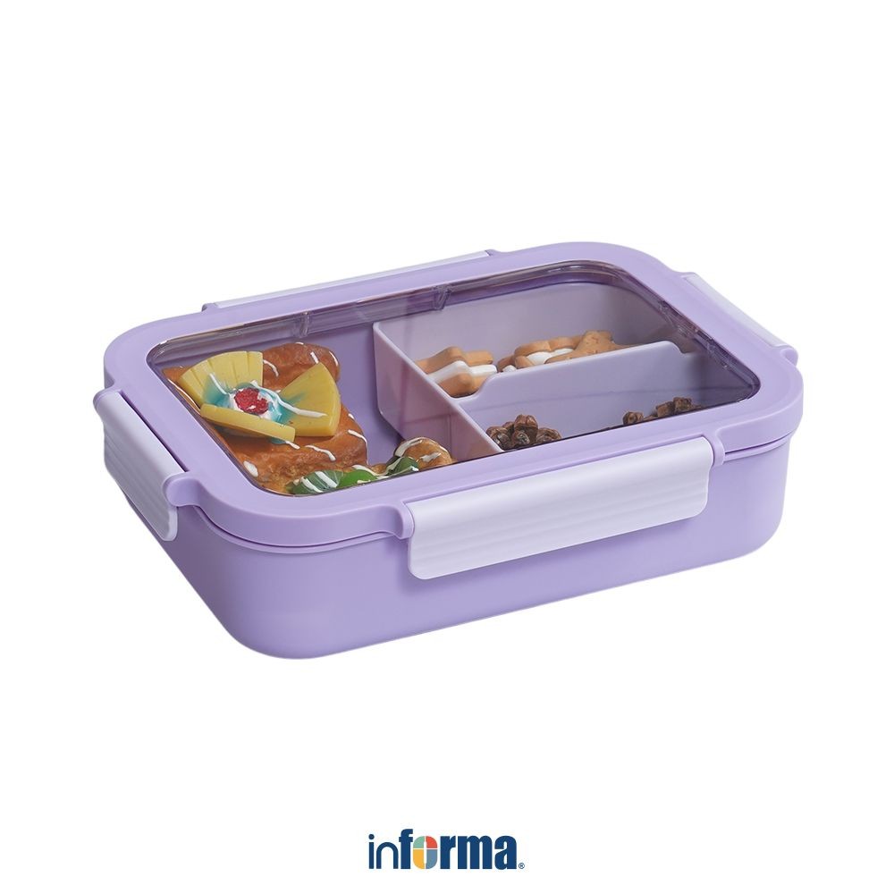 Baru Informa Appetite 1.32 Ltr Cara Kotak Makan 3 Sekat - Ungu Lunch Box Food Grade Food Box Kotak