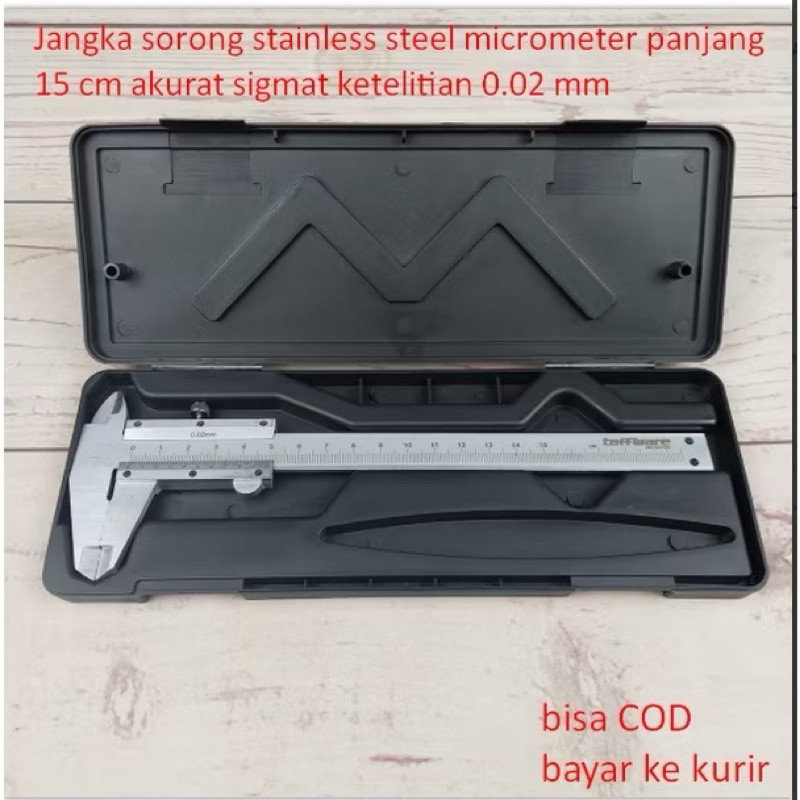 

Jangka sorong stainless steel micrometer panjang 15 cm akurat sigmat ketelitian 0.02 mm