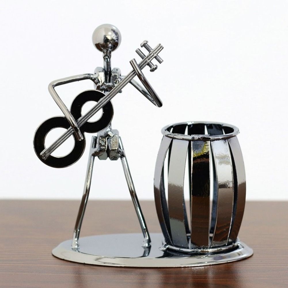 

Tabletop Decoration Guitar Rocker Pen Holder Metal Pencil Cup Band Pen Organizer Crafts Desk Organizer Desktop Pen Holder