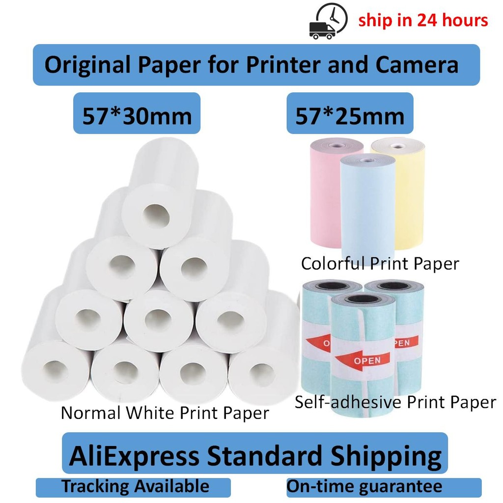 

57*30mm Thermal Paper Color White for Children Camera Instant Printer and Kids Camera Printing Paper Replacement Accessories Par
