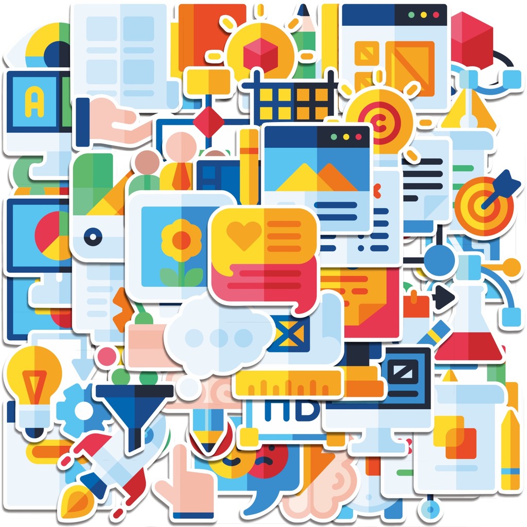 

COD 50 Pcs Stiker Design Thinking Lucu Anti Air Untuk Dekorasi Notebook Sepeda Skateboard Handphone