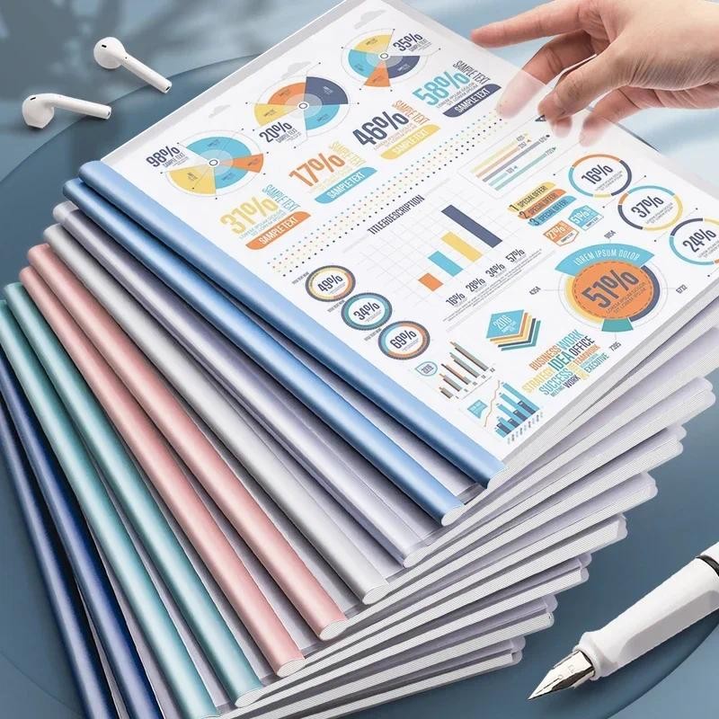 

10 Pieces A4 Transparent File Document Rod Sliding Bar File Report Covers Clip Clamp Holder Binder Business Office Supplies