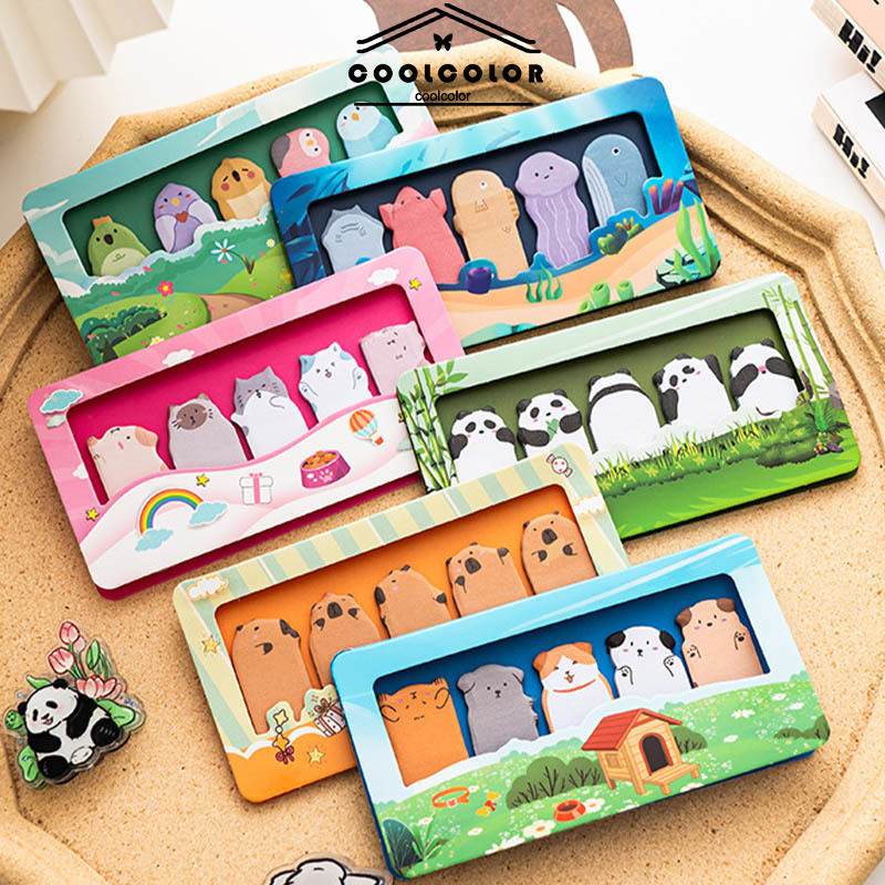

COD❤️Catatan Tempel Lucu Ins Gaya Kartun Indeks Stiker Stiker Taman Hewan Catatan Tempel-Cl