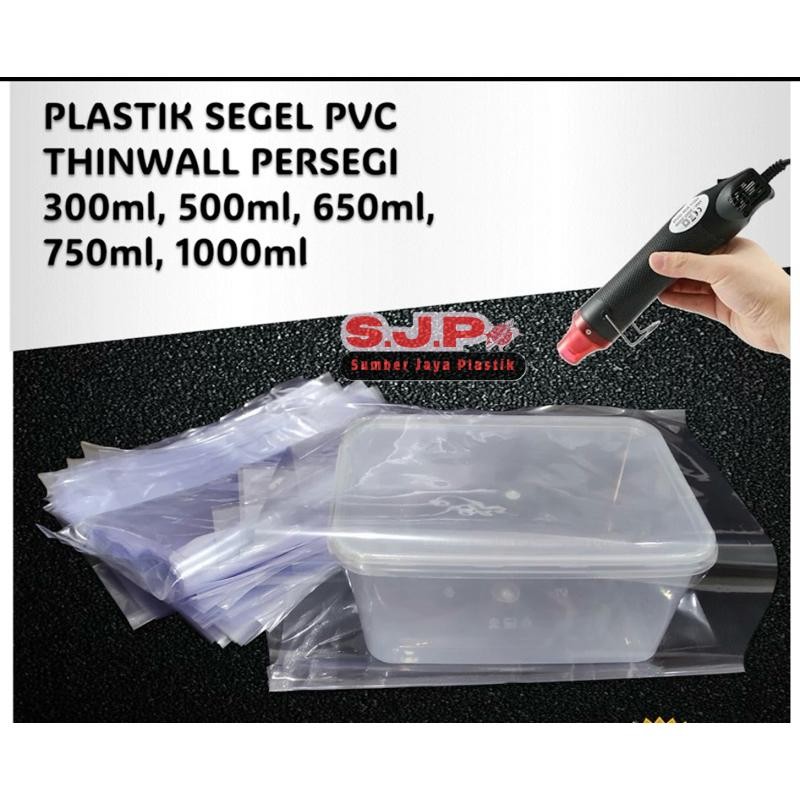 plastik segel thinwall kotak plastik 500 ml 650 ml 750 ml 1000 ml plastik pvc shrink wrap