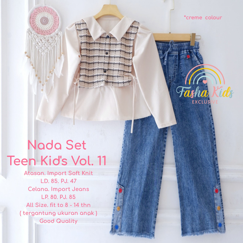 Setelan Baju Anak Perempuan Umur 8-14 Tahun Nada#11 set Kids kids