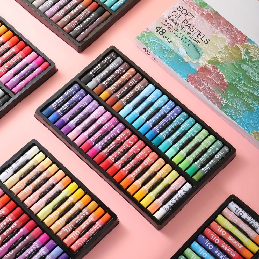

12/24/36/48PCS Colorful Morandi Oil Pastels Professional Beginner Oil Paint Macaron Art Supplies