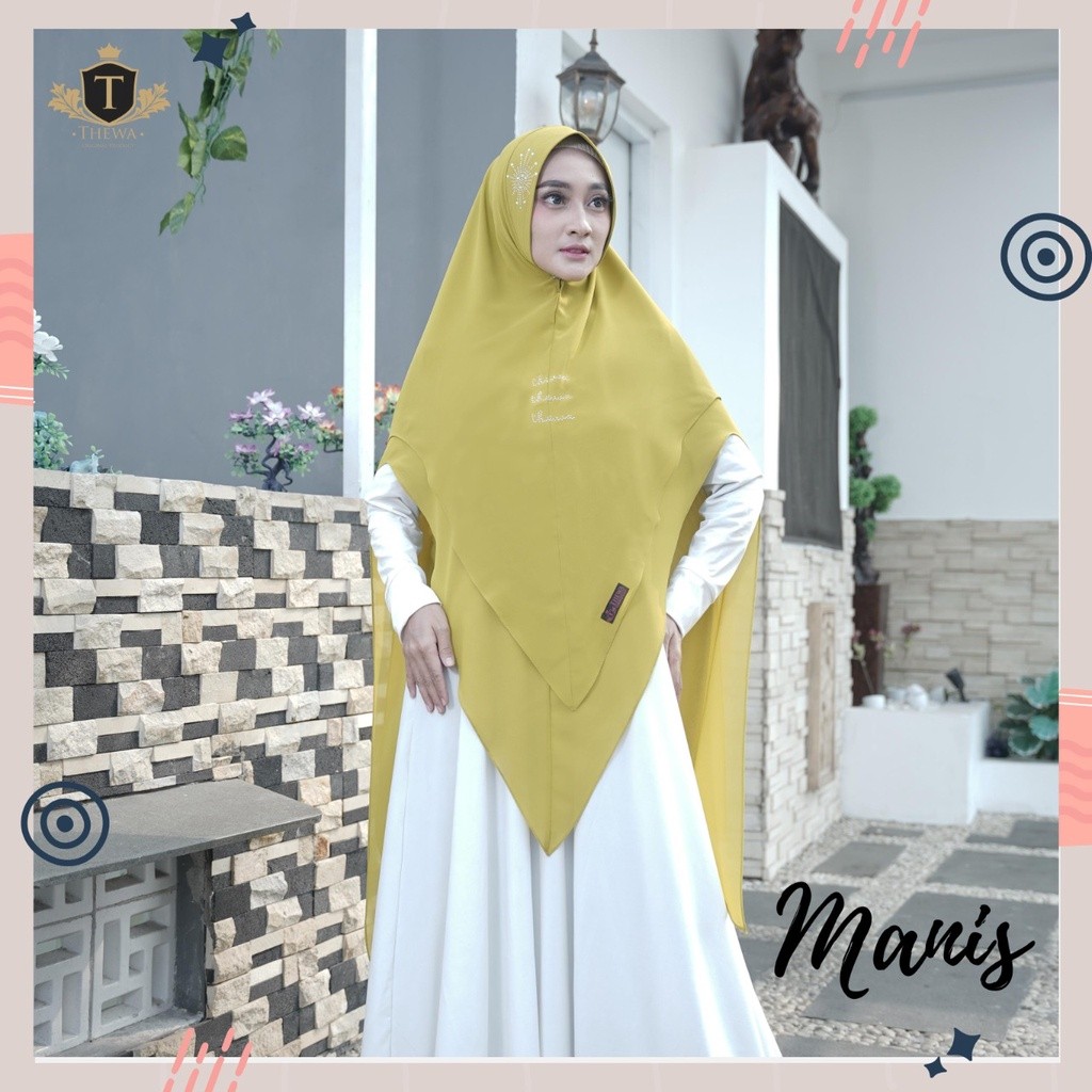 COD THEWA - HIJAB | KERUDUNG | KHIMAR | BERGO | “ MANIS ” Jumbo Lancip 2 LAYER CERUTY