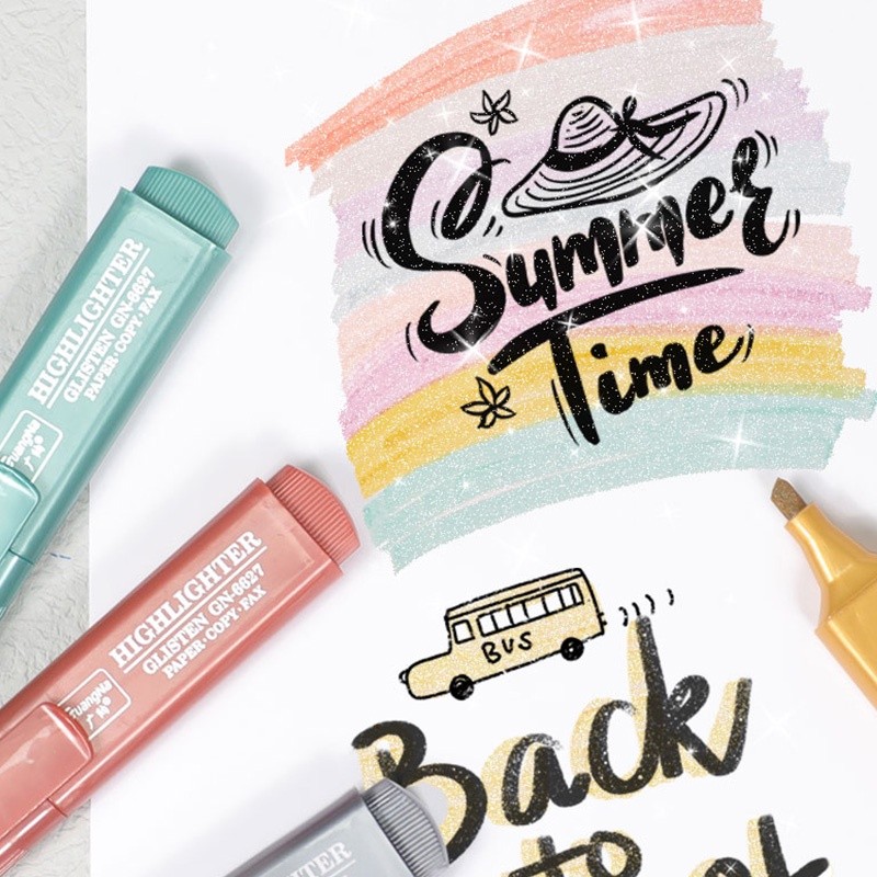 

Spidol Highlighter Warna Pastel Glitter Kapasitas Besar 1 / 2 / 5mm