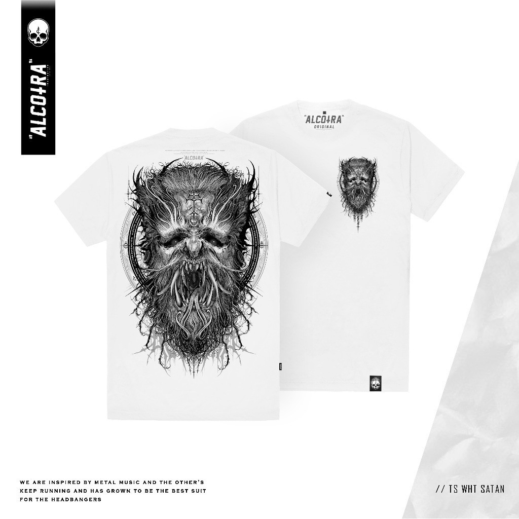 【Ori】 TS WHT SATAN // T-SHIRT WHITE SATAN ALCOTRA // KAOS SATAN ALCOTRA PUTIH