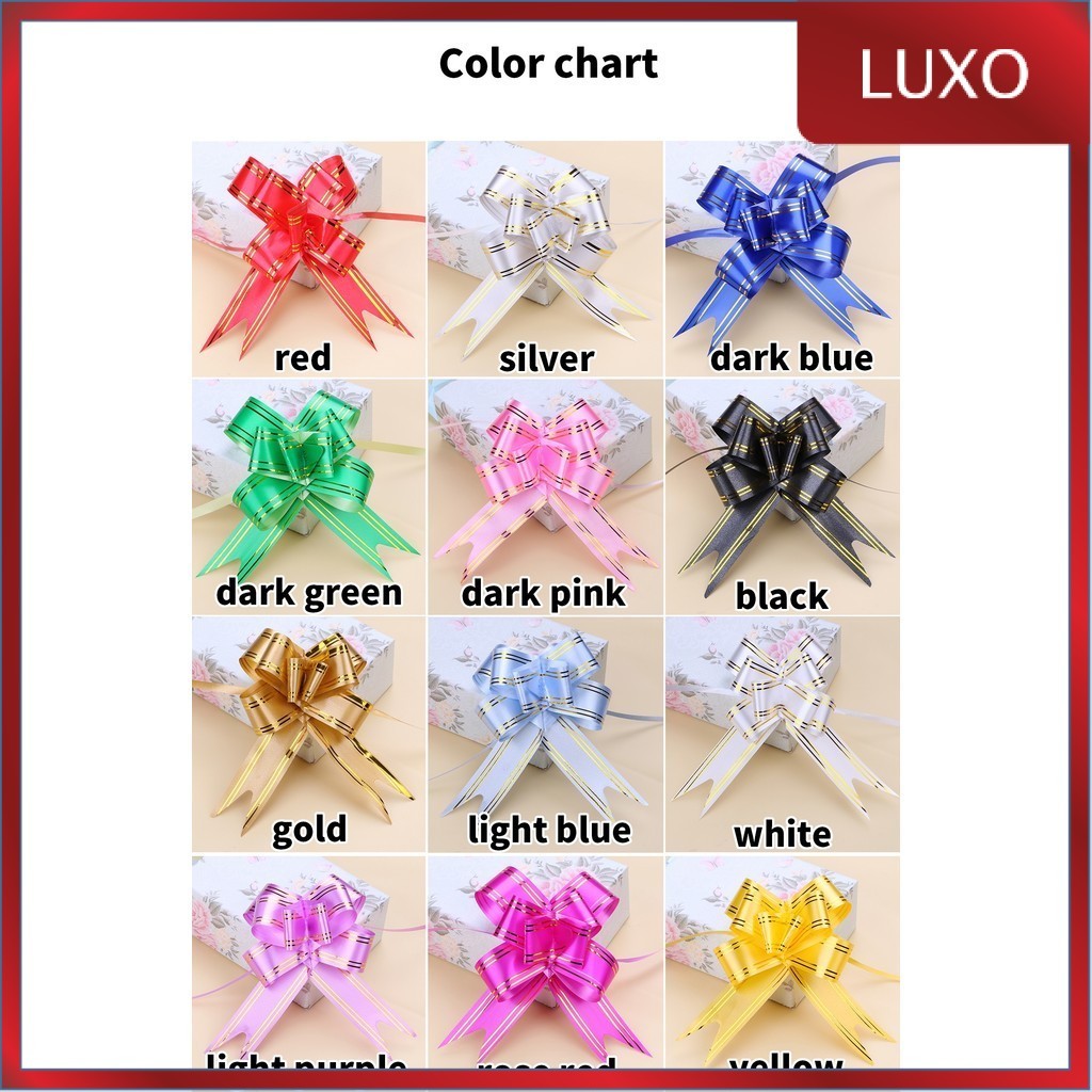 

LUXO - (1pack) Pita Tarik Motif / Pita Serut Motif Garis Lis Emas isi 10pcs Dekorasi