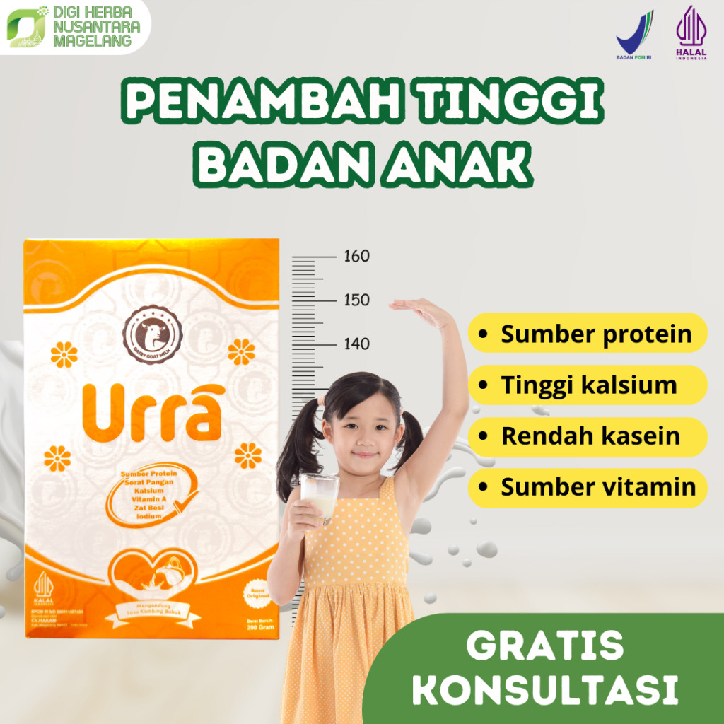 

Urra Susu Kambing Saanen Premium Penambah tinggi badan dan berat badan anak