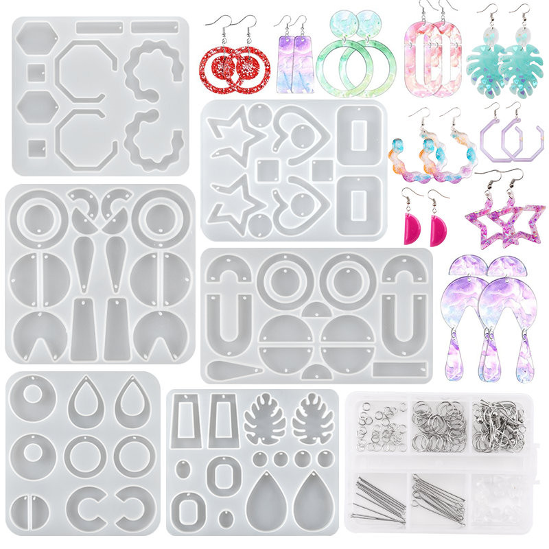 

Silicone Earring Mold Kit Epoxy Resin Mold Kit With Jewelry Accessories For Women Earring Making Pendant DIY Jewelry Findings