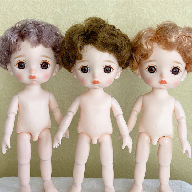 New 16cm Boy Doll 1/8 Bjd Male Doll with Curly Hair Multi Joints Movable Makeup Doll Girl Dress Up T