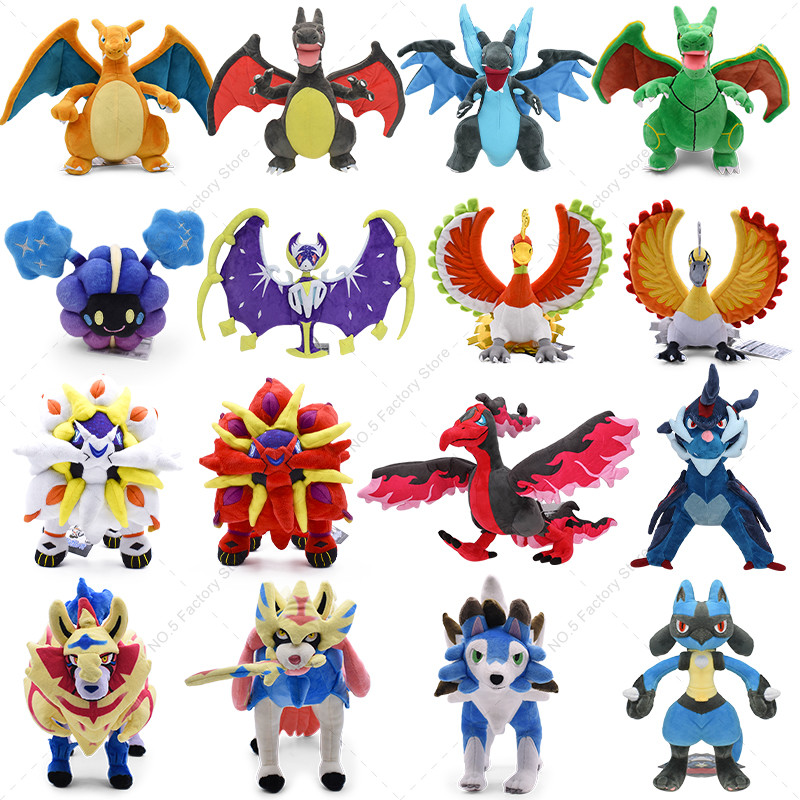 Hot Styles Pokemon Plush Toy Mega Charizard XY Cosmog Lunala Solgaleo Greninja Zeraora Lucario Mewtw
