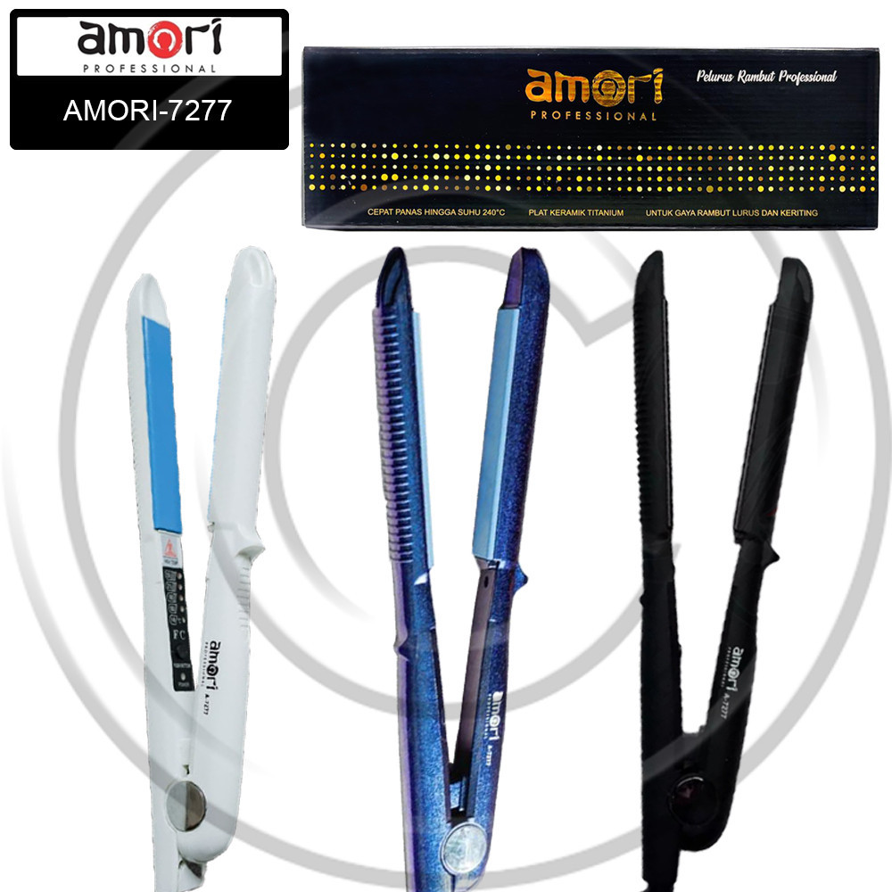 AMORI -7277 / Catokan Rambut Lurus dan Keriting 3in1 Dengan Glittery Tourmaline Ceramic Design - BBB