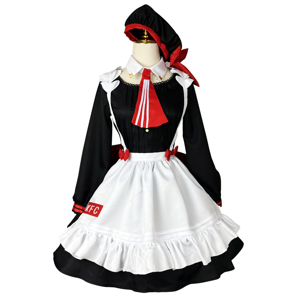 Anime Game Genshin Impact Collaboration KFC Noelle Cosplay Costumes Maid Lolita Dress Kawaii Uniform