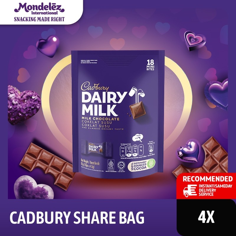 

Cadbury Dairy Milk Cokelat Sharebag Isi 18 x 4